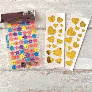 Spring Flowers Photo Safe Stickers Brand NEW 72ct Pack Shiny Gold Hearts Sticker